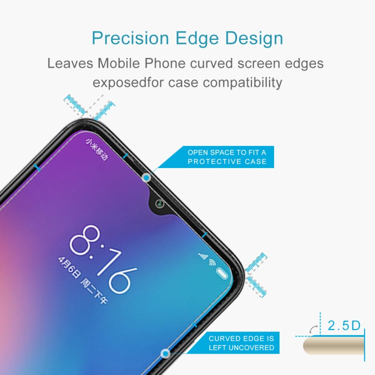 10個裝 適用於小米 Mi 9 0.26mm 9H 2.5D弧邊鋼化玻璃膜