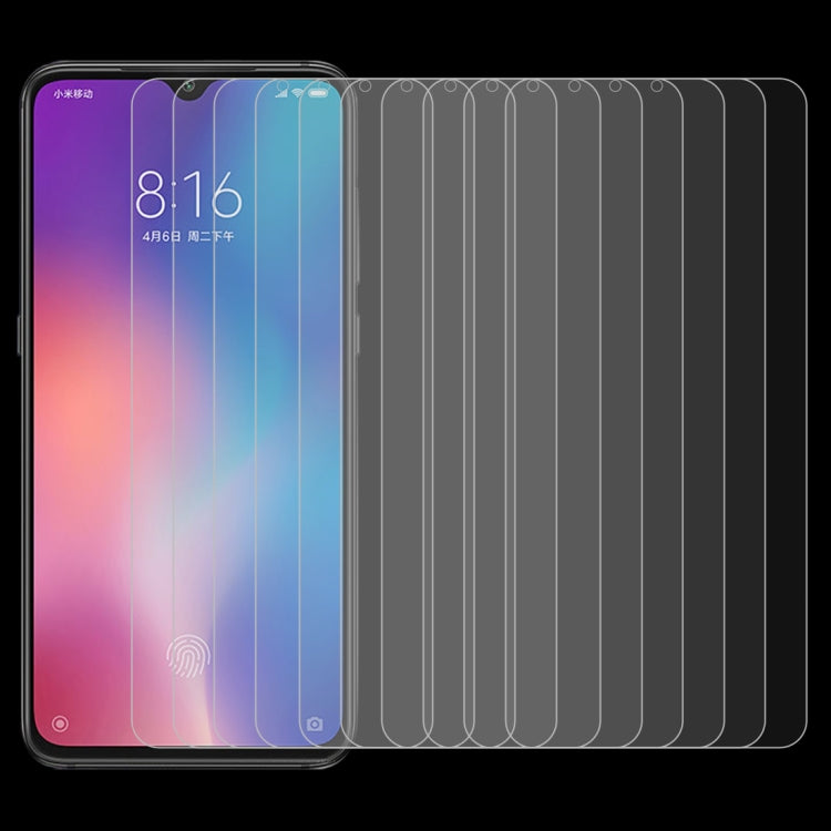 10個裝 適用於小米 Mi 9 0.26mm 9H 2.5D弧邊鋼化玻璃膜