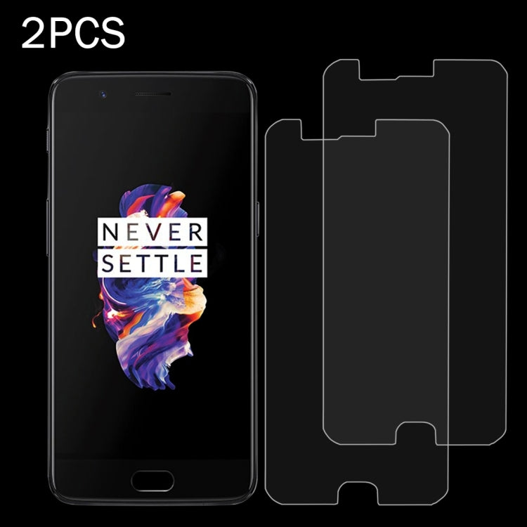 2個裝 適用於OnePlus 5 0.3mm厚度 9H表面硬度 2.5D弧邊 非全屏鋼化玻璃保護膜