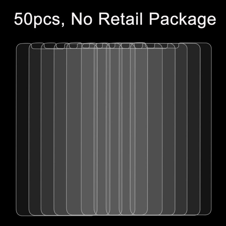 50個裝 適用於華為榮耀V9 0.26mm厚度 9H表面硬度  非全屏鋼化玻璃保護膜 裸膜