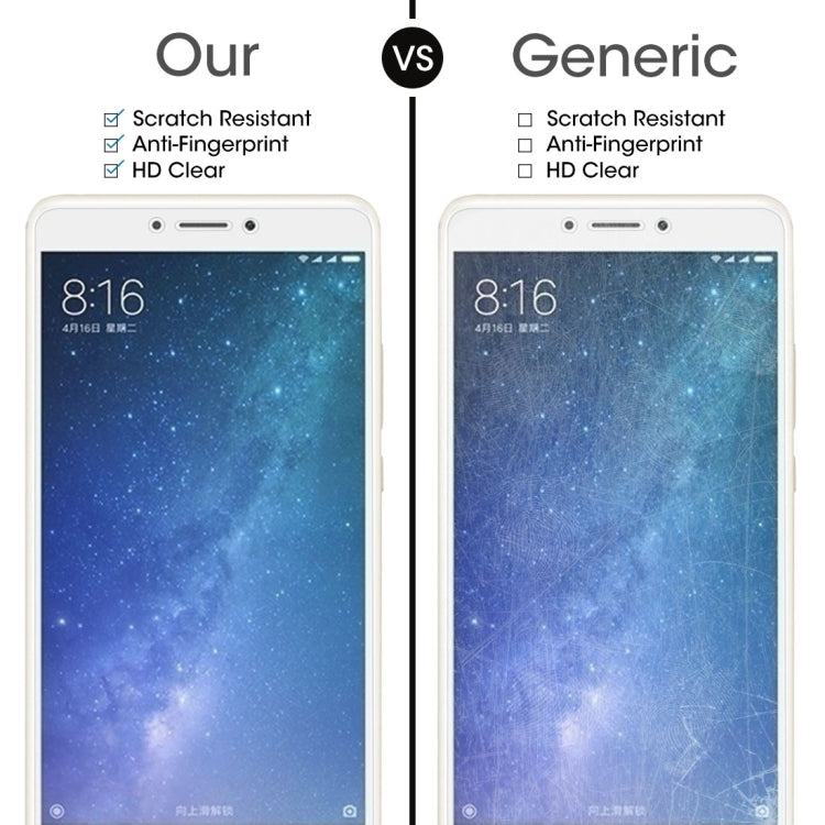 100個裝 適用於小米Max 2 0.3mm厚度 9H表面硬度 2.5D弧邊 非全屏鋼化玻璃保護膜