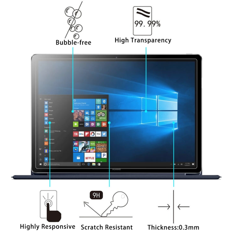 適用於華為MateBook E 0.3mm 9H直邊鋼化玻璃保護膜