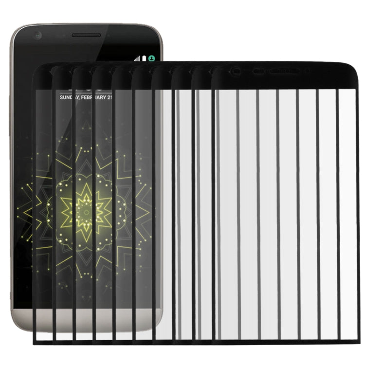 25個裝 適用於LG G5 0.26mm厚度 9H表面硬度 3D曲面絲印全屏彩色鋼化玻璃保護膜