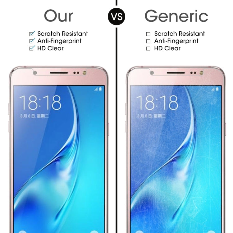 50個裝 適用於Samsung Galaxy J5  / J530 美版 0.3mm厚度 9H表面厚度 2.5D弧邊非全屏鋼化玻璃保護膜 裸膜