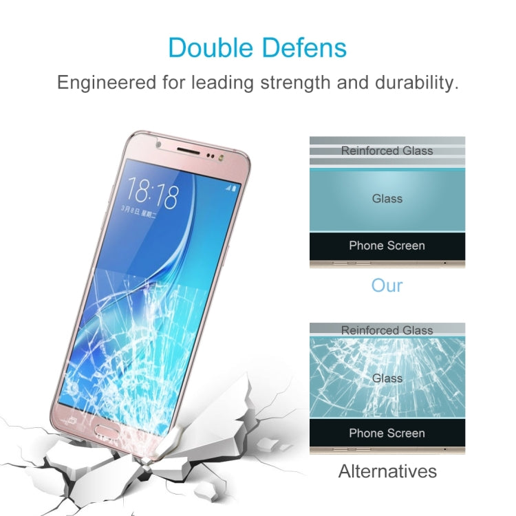 50個裝 適用於Samsung Galaxy J5  / J530 美版 0.3mm厚度 9H表面厚度 2.5D弧邊非全屏鋼化玻璃保護膜 裸膜