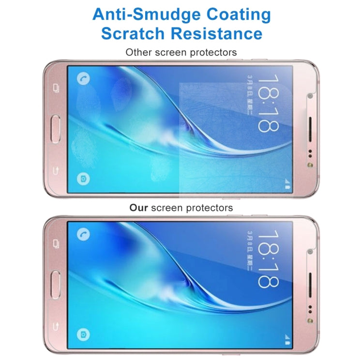 50個裝 適用於Samsung Galaxy J5  / J530 美版 0.3mm厚度 9H表面厚度 2.5D弧邊非全屏鋼化玻璃保護膜 裸膜