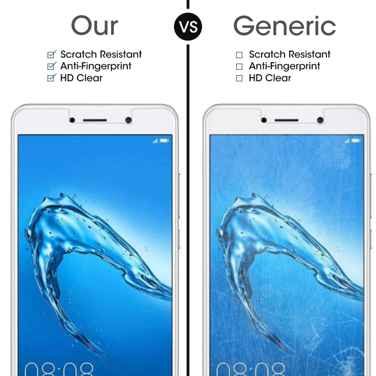 2個裝 適用於華為 Y7 0.3mm厚度 9H表面硬度 2.5D弧邊 非全屏鋼化玻璃保護膜