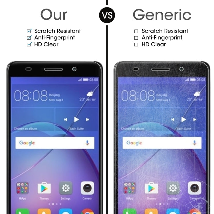 2個裝 適用於華為 Y3 2017 0.3mm厚度 9H表面硬度 2.5D弧邊 全屏鋼化玻璃保護膜