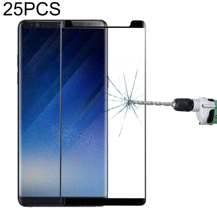 25個裝 適用於三星 Galaxy Note 8 0.3mm厚度 9H表面硬度 3D弧邊 絲印非全屏鋼化玻璃保護膜 縮小版