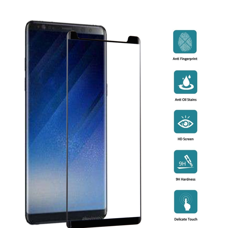 25個裝 適用於三星 Galaxy Note 8 0.3mm厚度 9H表面硬度 3D弧邊 絲印非全屏鋼化玻璃保護膜 縮小版
