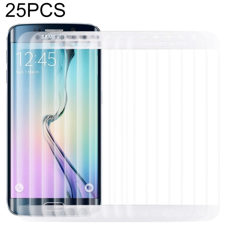 25個裝 適用於三星Galaxy S6 Edge 0.3mm 9H 3D曲面全屏絲印鋼化玻璃膜