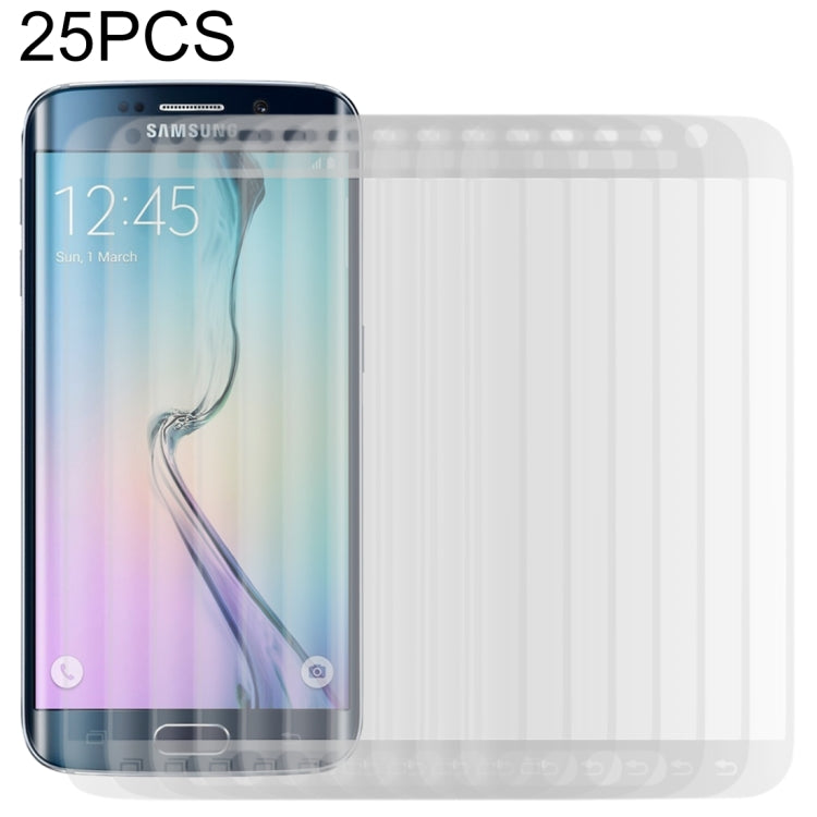 25個裝 適用於三星Galaxy S6 Edge 0.2mm 9H 3D曲面全屏絲印鋼化玻璃膜