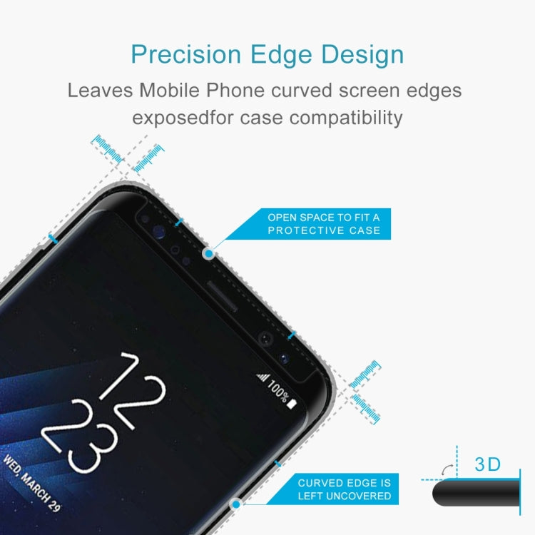 25個裝 適用於三星 Galaxy S8 / G9500 0.26mm厚度 9H表面硬度 3D弧邊非全屏 鋼化玻璃保護膜 縮小版
