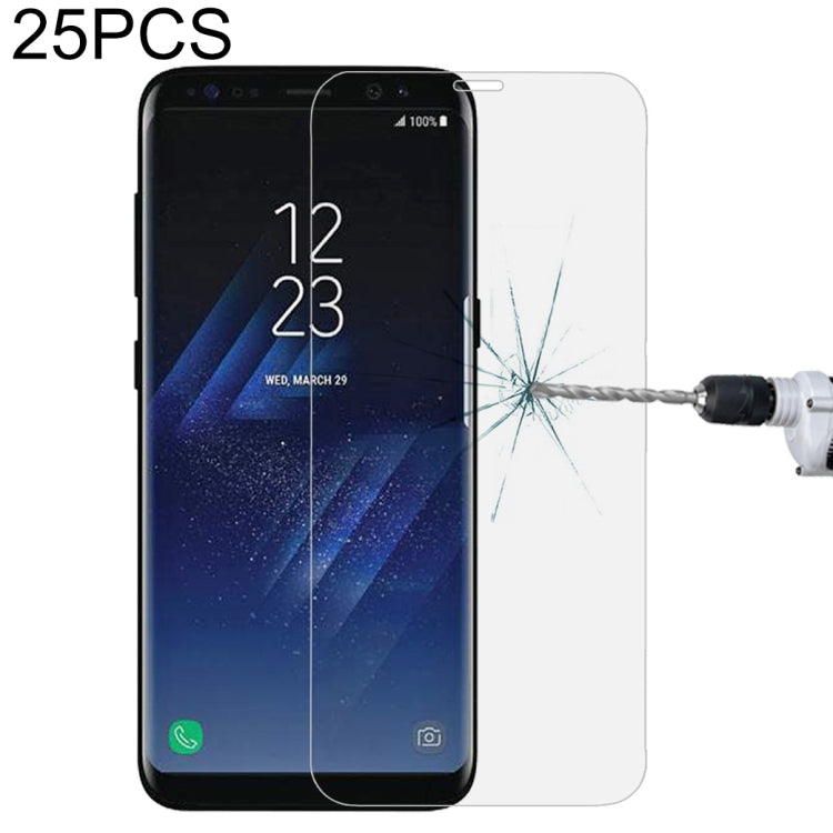 25個裝 適用於三星 Galaxy S8 Plus / G9550 0.3mm厚度 9H表面硬度 3D弧邊 全屏覆蓋鋼化玻璃保護膜 縮小有孔