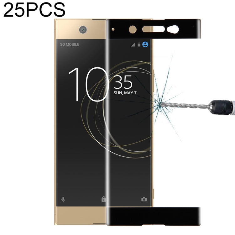25個裝 適用於索尼 Xperia XA1 Ultra 0.33mm厚度 9H表面硬度 3D曲面全屏覆蓋鋼化玻璃保護膜