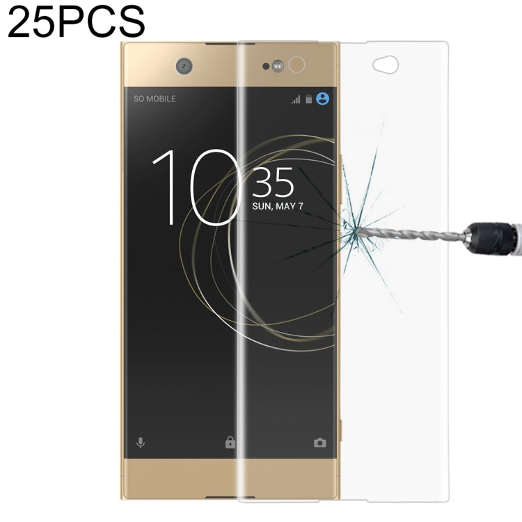 25個裝 適用於索尼 Xperia XA1 Ultra 0.33mm厚度 9H表面硬度 3D曲面全屏覆蓋鋼化玻璃保護膜