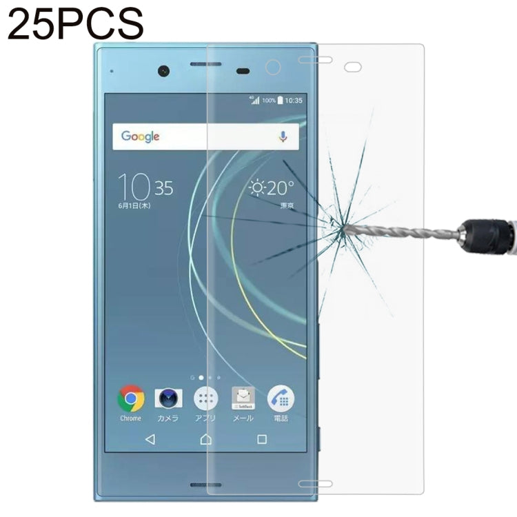 25個裝 適用於索尼 Xperia XZs 0.33mm厚度 9H表面硬度 3D曲面全屏覆蓋鋼化玻璃保護膜