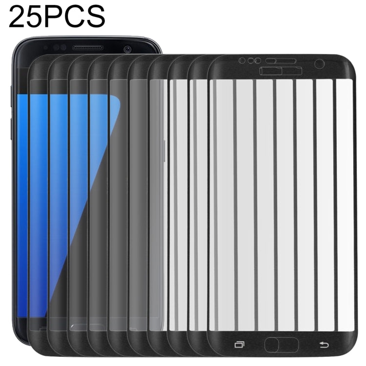 25個裝 適用於三星Galaxy S7 Edge / G935 0.26mm厚度 9H表面硬度 3D絲印全屏覆蓋彩色鋼化玻璃保護膜