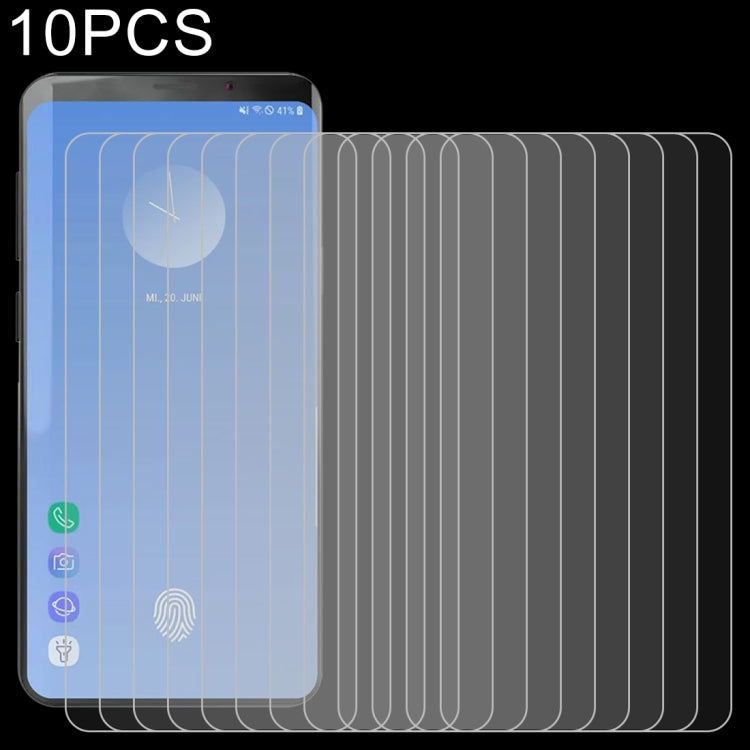 10個裝 適用於三星 Galaxy S10+ 0.26mm 9H 2.5D弧邊鋼化玻璃保護膜 不支持屏幕指紋解鎖