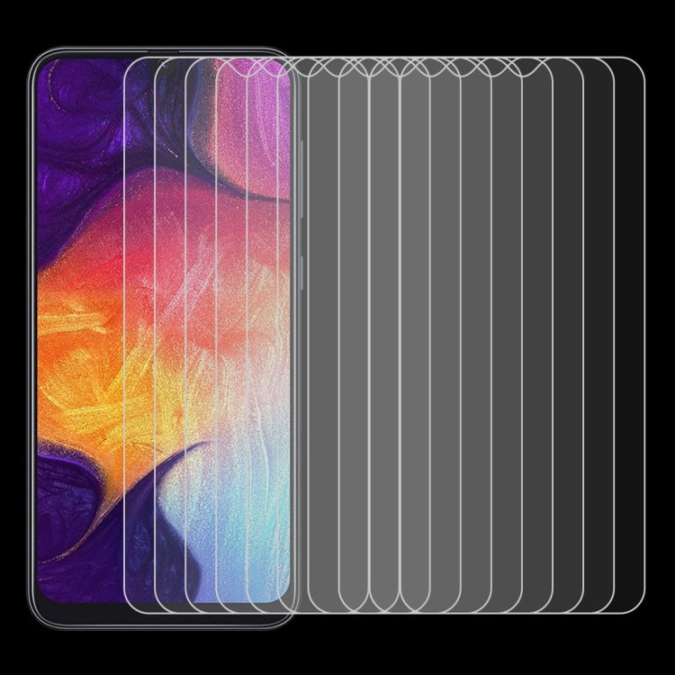 10個裝 適用於三星 Galaxy A50 0.26mm 9H 2.5D弧邊鋼化玻璃膜