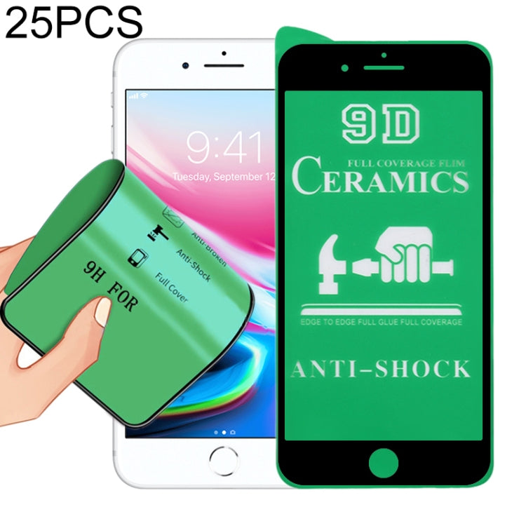 25個裝 2.5D 全膠全屏陶瓷貼膜 適用於 iPhone 8 Plus / 7 Plus