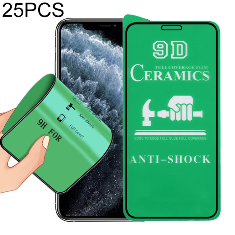 25個裝 2.5D 全膠全屏陶瓷貼膜 適用於 iPhone 11 Pro / XS / X