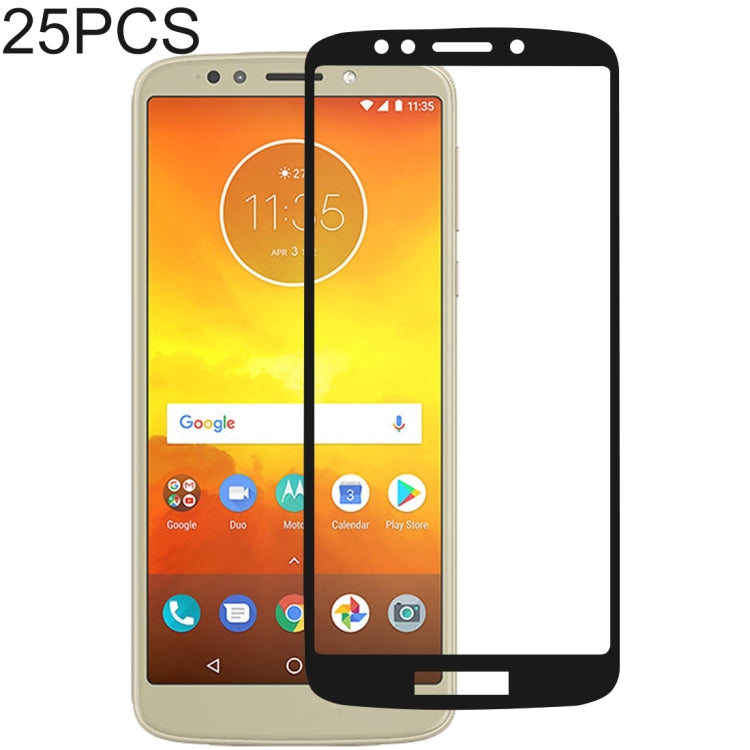 25 PCS 絲印二強 全屏鋼化玻璃膜適用於 摩托羅拉 Motorola Moto E5