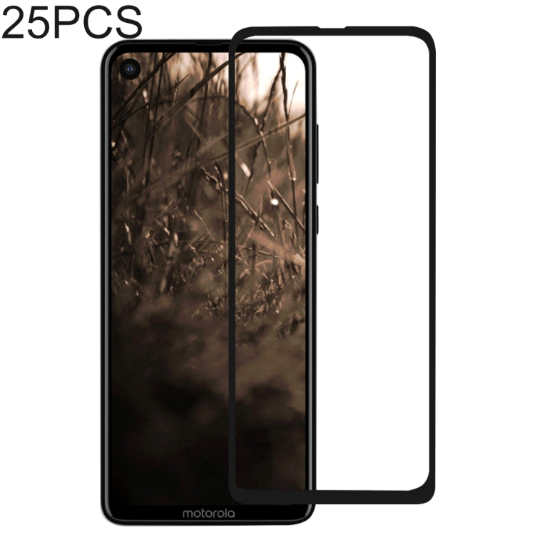 25 PCS 絲印二強 全屏鋼化玻璃膜適用於 摩托羅拉 Motorola Moto P40