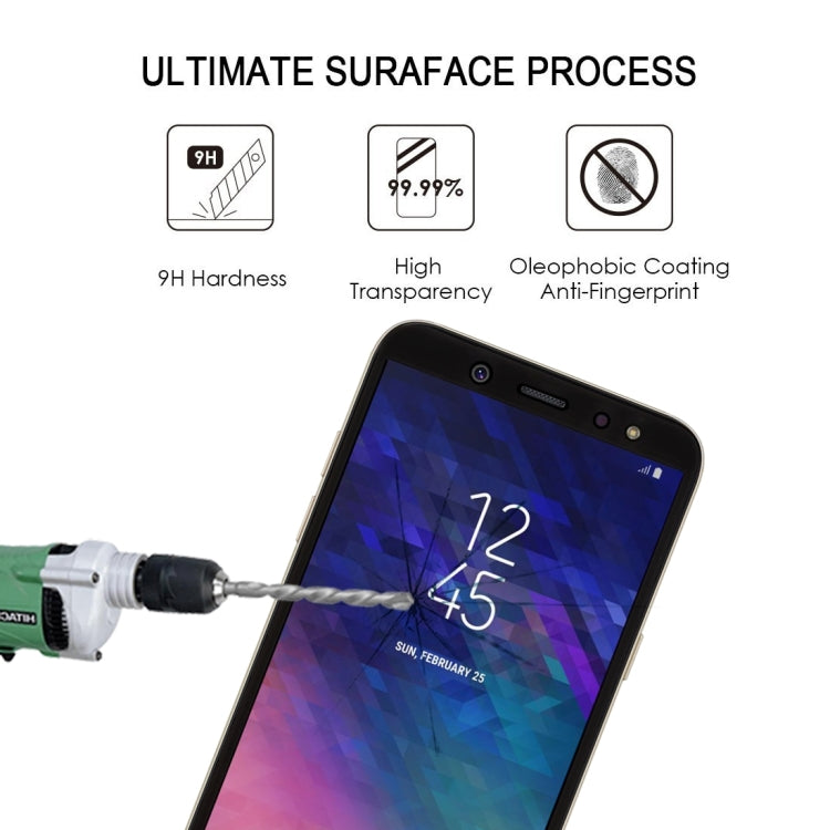 25 PCS 絲印二強 全屏鋼化玻璃膜適用於 三星 Galaxy A6+