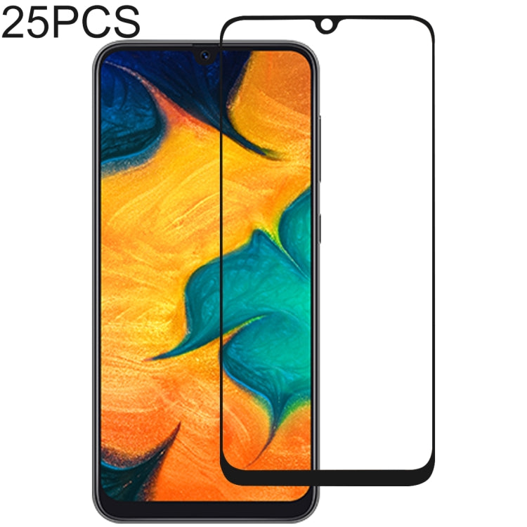 25 PCS Full Glue Full Cover Screen Protector Tempered Glass film for Samsung Galaxy A30 / A50 / M30 / A40S / A30 JP