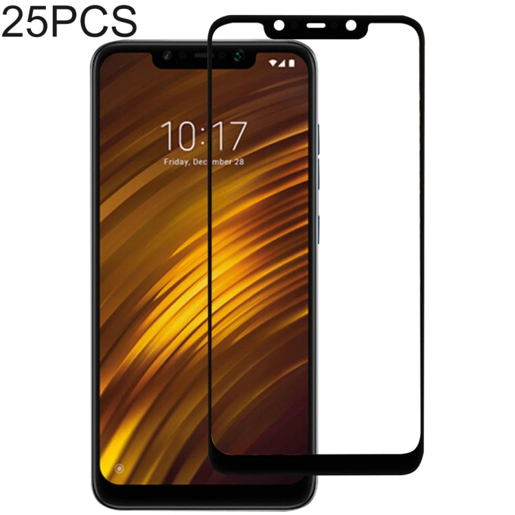 25 PCS 絲印二強 全屏鋼化玻璃膜適用於 小米 Xiaomi Pocophone F1