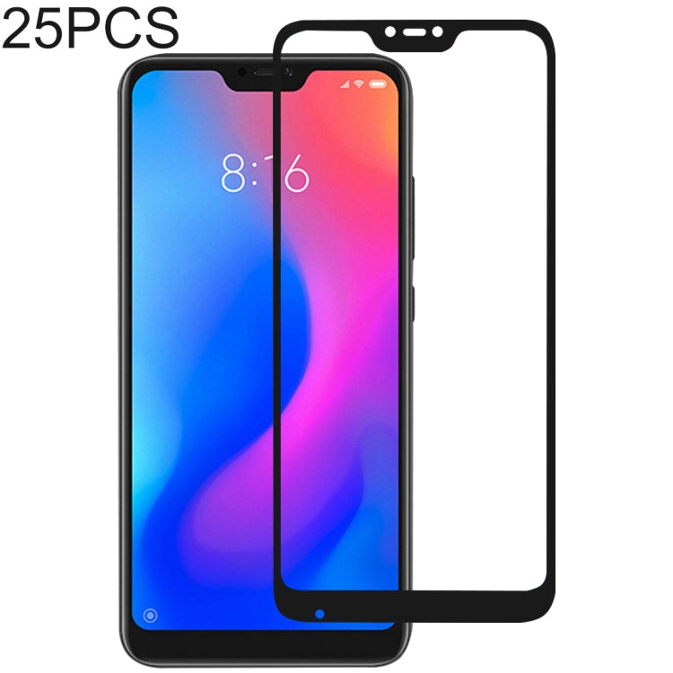 25 PCS 絲印二強 全屏鋼化玻璃膜適用於 小米 Xiaomi Redmi 6 Pro / MI A2 lite