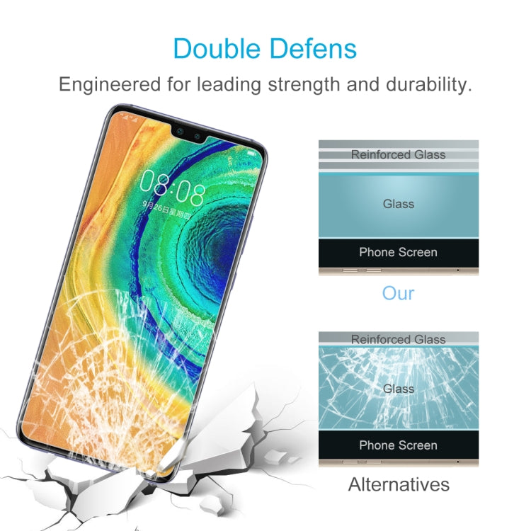 50 PCS 適用於華為 Honor Mate 30  0.26mm 9H 2.5D弧邊鋼化玻璃膜