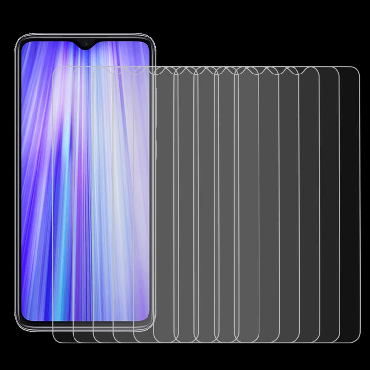 10個裝 適用於 小米 紅米 Note 8 Pro 0.26mm 9H 2.5D弧邊鋼化玻璃膜