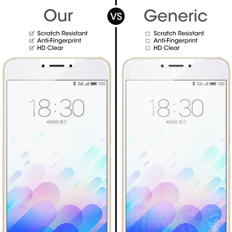 100個裝 適用於魅族 魅藍Note 3 0.26mm厚度 9H表面硬度 2.5D弧邊 鋼化玻璃保護膜