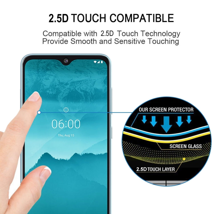 25 PCS 絲印二強 全屏鋼化玻璃膜適用於 適用於 Nokia 6.2