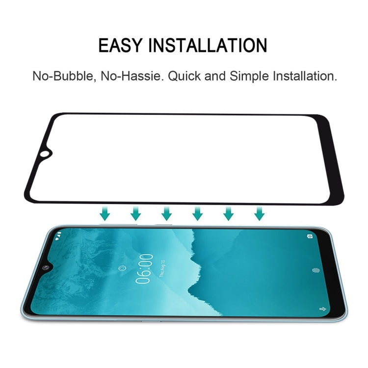 25 PCS 絲印二強 全屏鋼化玻璃膜適用於 適用於 Nokia 6.2