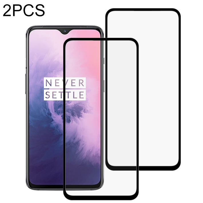 2 PCS 適用於OnePlus 7 9H 二強全屏鋼化膜