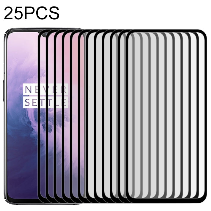 25 PCS 適用於OnePlus 7 9H全屏絲印鋼化膜