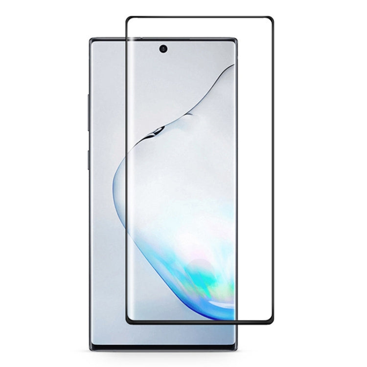 適用於 三星 Galaxy Note 10   0.3mm厚度 9H硬度 3D邊膠曲面防爆鋼化膜，支持指紋解鎖