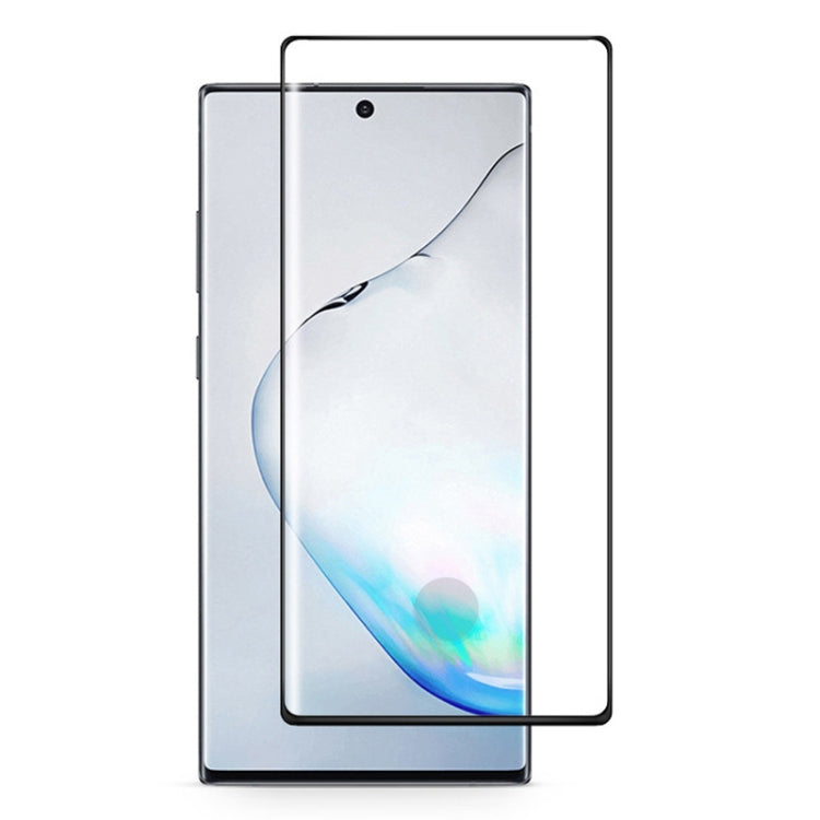 適用於 三星 Galaxy Note 10+   0.3mm厚度 9H硬度 3D邊膠曲面防爆鋼化膜，支持指紋解鎖