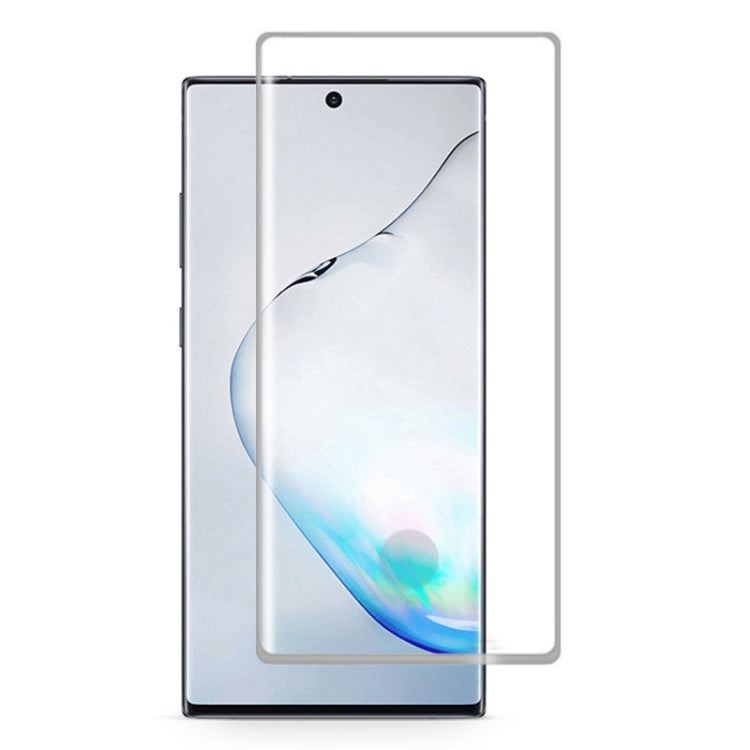 適用於 三星 Galaxy Note 10+   0.3mm厚度 9H硬度 3D邊膠曲面防爆鋼化膜，支持指紋解鎖