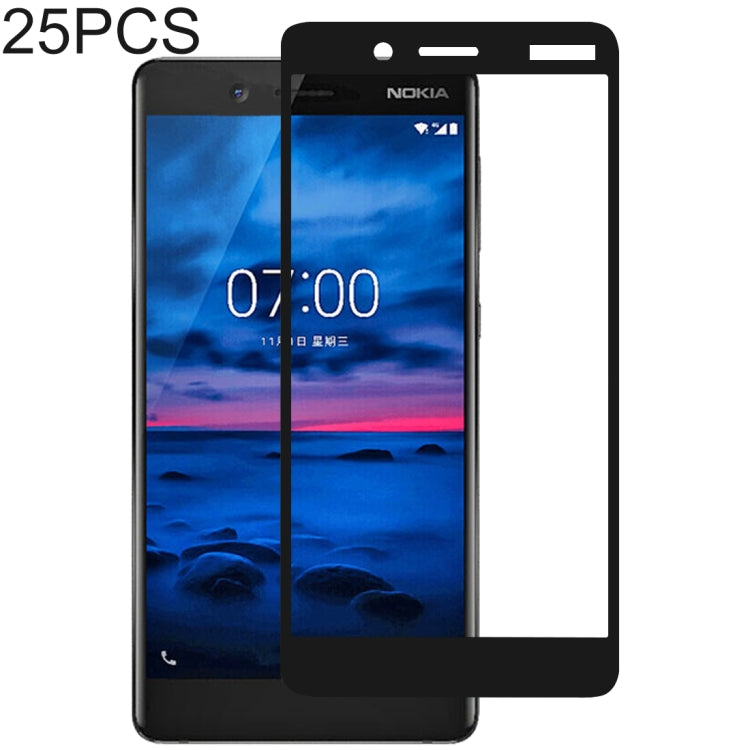 25 PCS 絲印二強 全屏鋼化玻璃膜適用於 諾基亞 Nokia 7