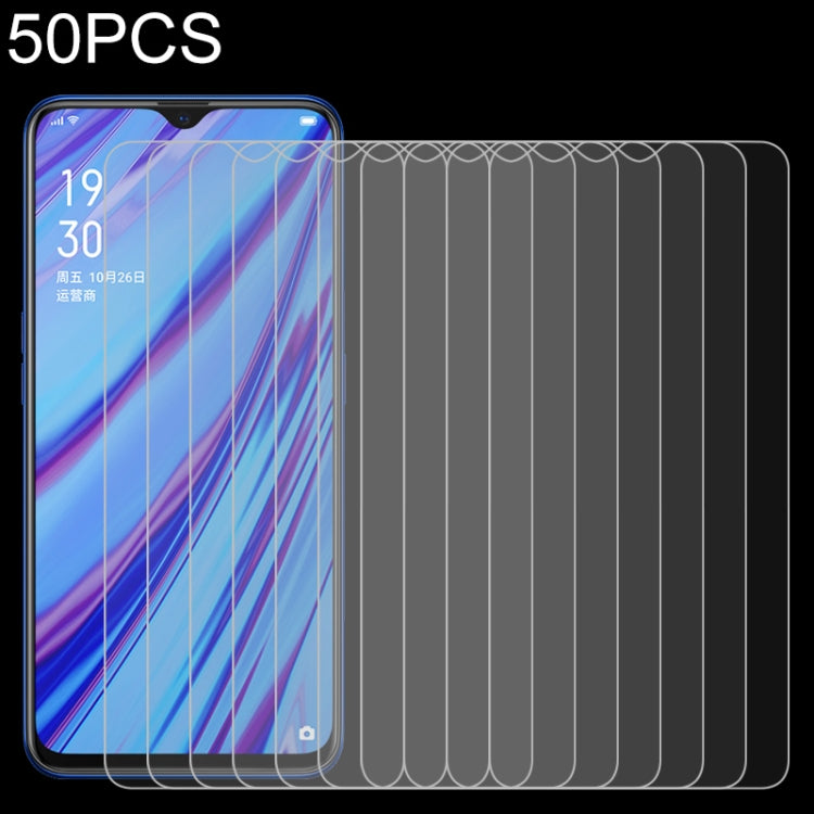 50 PCS   0.26mm 9H 2.5D 鋼化玻璃膜 適用於 OPPO A9X