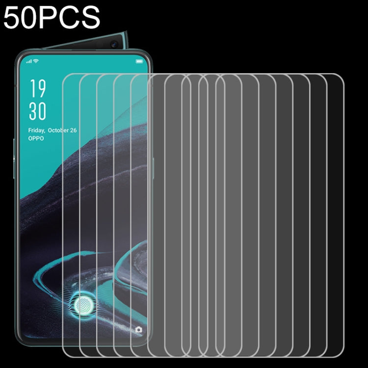 50 PCS   0.26mm 9H 2.5D 鋼化玻璃膜 適用於 OPPO Reno 2