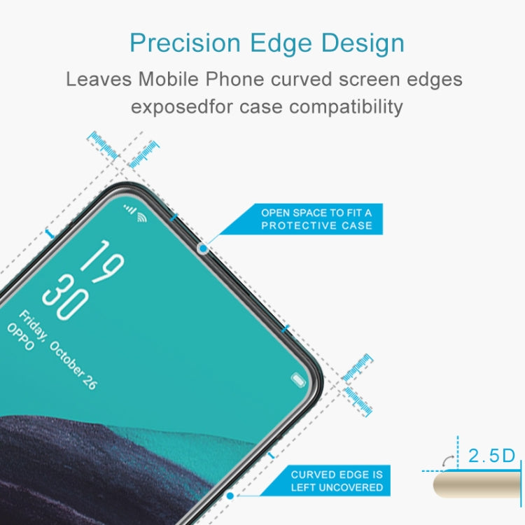 50 PCS   0.26mm 9H 2.5D 鋼化玻璃膜 適用於 OPPO Reno 2