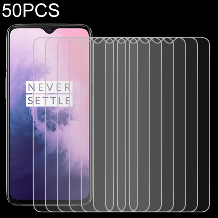 50 PCS   0.26mm 9H 2.5D 鋼化玻璃膜 適用於 OnePlus 7T