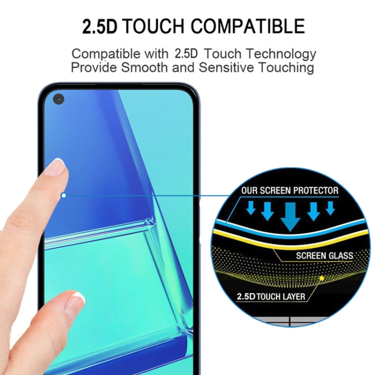 適用於 OPPO A72 25 PCS 9D 絲印二強 全屏鋼化玻璃膜