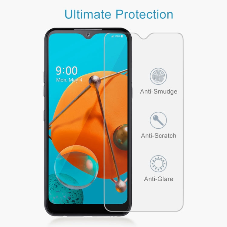 適用於 LG K51 0.26mm 9H 2.5D 半屏透明鋼化玻璃保護膜