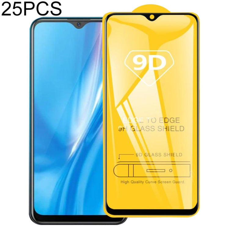 25 PCS 適用於Vivo Y11 9D絲印二強 全屏鋼化玻璃膜